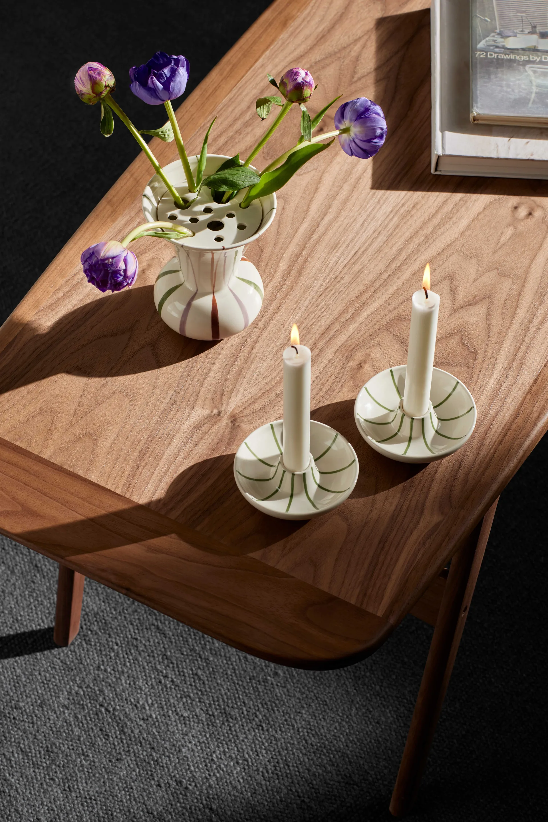 Świecznik Signature, Biało-zielony Kähler