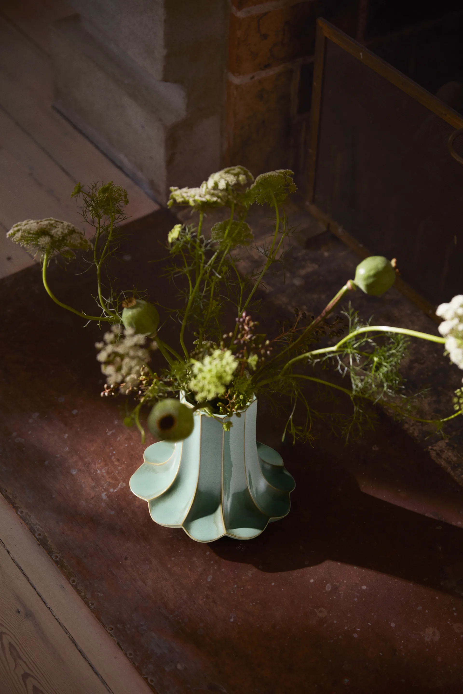 Wazon Kantarell, Zielony, 20,5 cm Kähler