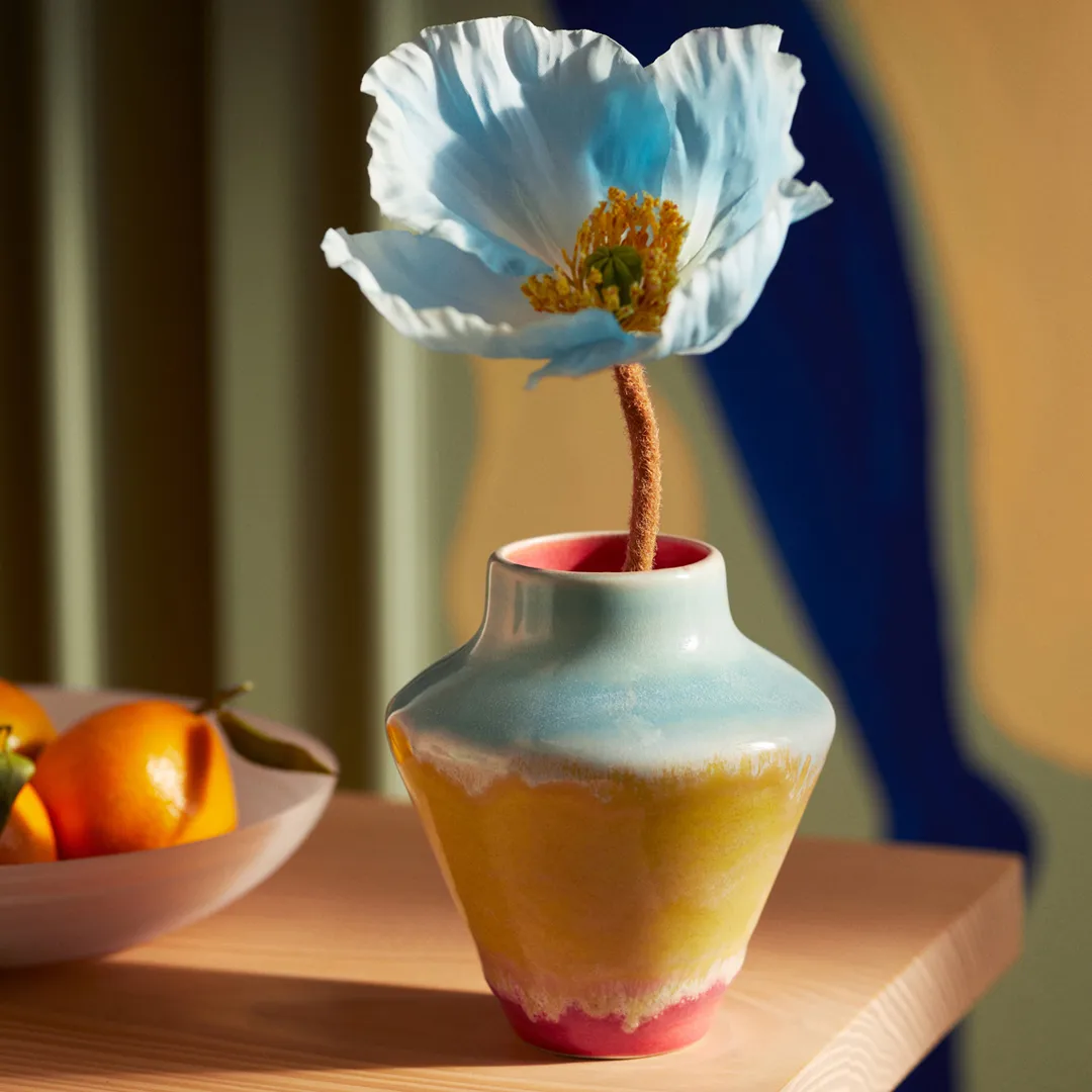 Wazon Poppery 12 cm, Różowy-miętowy-żółty Kähler