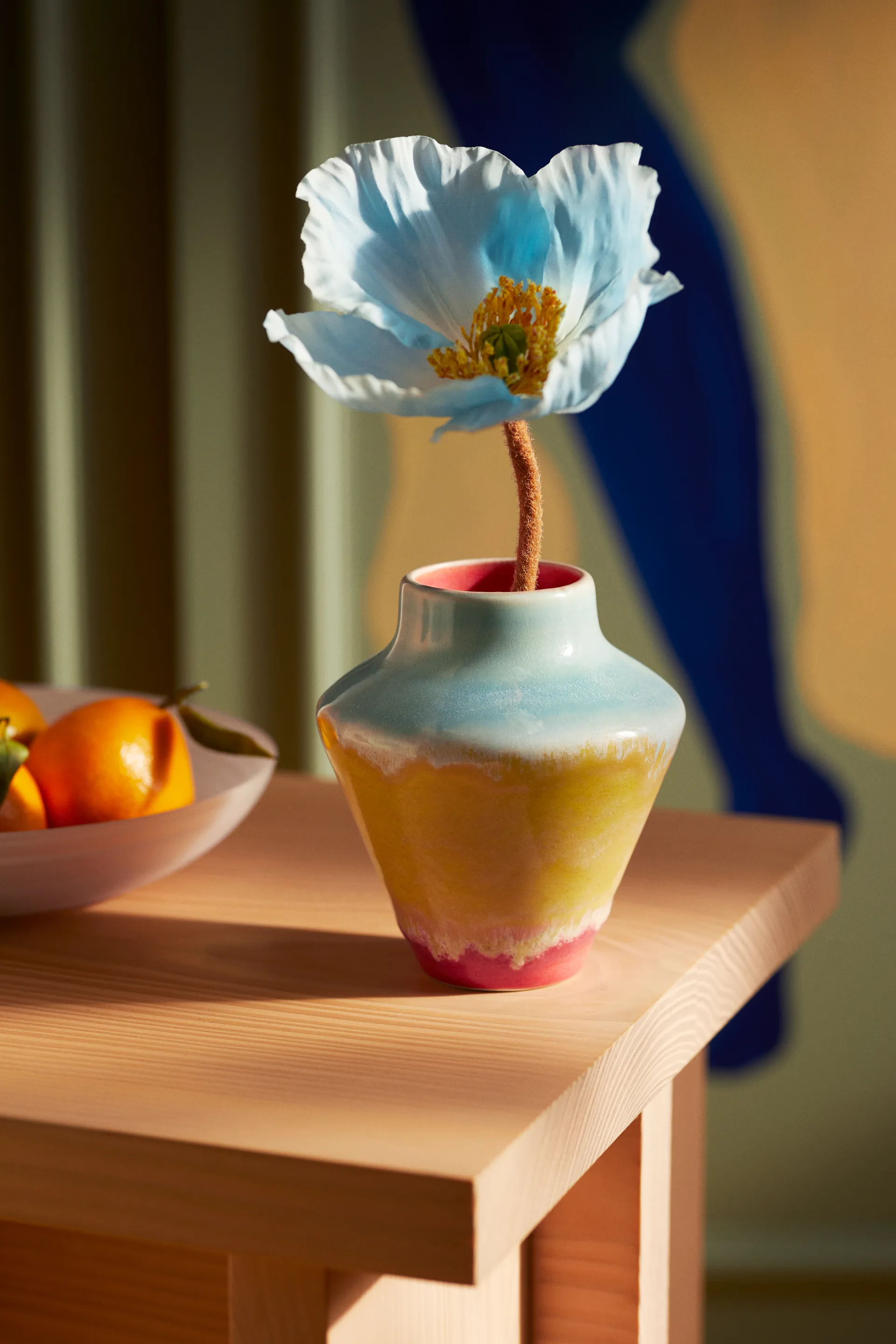 Wazon Poppery 12 cm, Różowy-miętowy-żółty Kähler