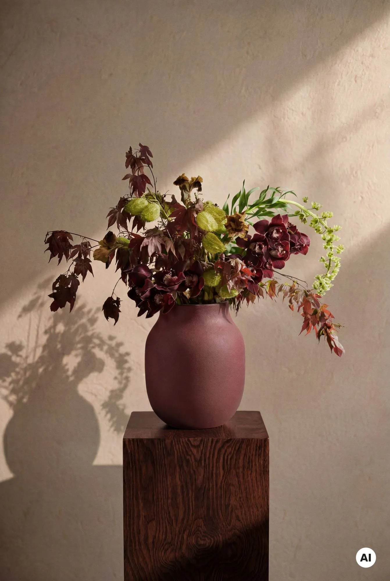 Wazon Studio Omaggio, Bordowy, 20 cm Kähler