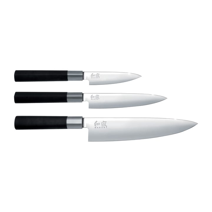 Kai Wasabi Black nóż szefa kuchni & 2 noże uniwersalne zestaw - 3 części - KAI