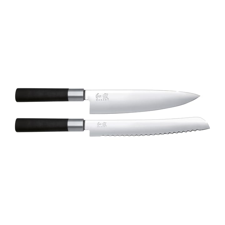 Nóż do chleba i nóż szefa kuchni zestaw Kai Wasabi Black - 2 części - KAI