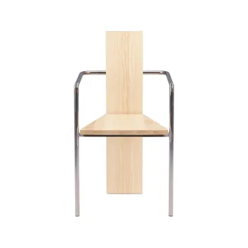 Fotel z podłokietnikami Concrete  - Jesion - surowy stalowy stelaż - Källemo