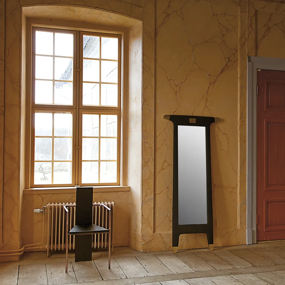 Fotel z podłokietnikami Concrete , Stelaż niebieski - miedziany Källemo