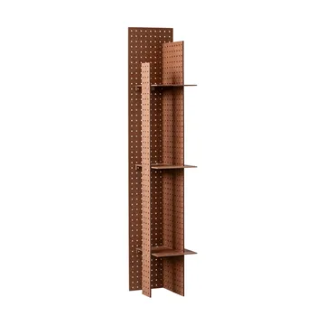 Półka ścienna FF02 The Perforated Furniture - Płyta pilśniowa twarda-orzech, 28x24x128 cm - Källemo