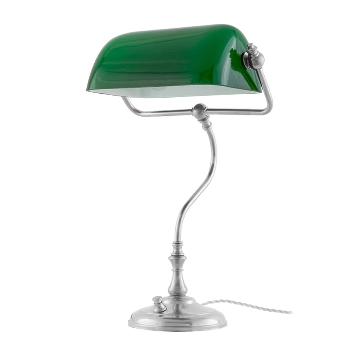 Lampa bankierska lampa stołowa - Niklowany zielony - Karlskrona Lampfabrik