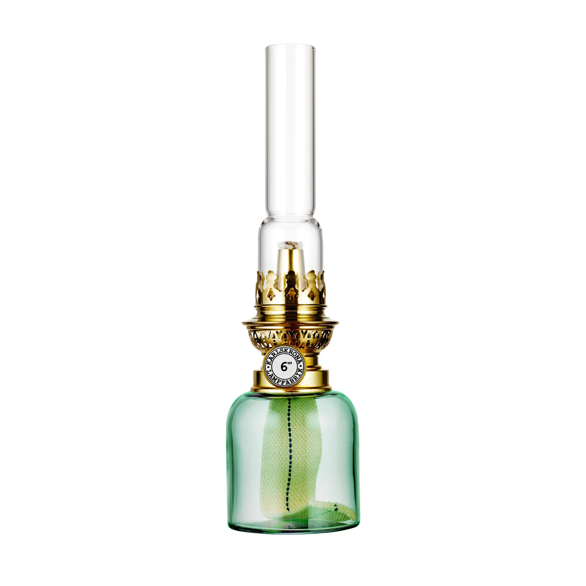 Lampa naftowa Koholmen, jadeitowa zieleń Karlskrona Lampfabrik