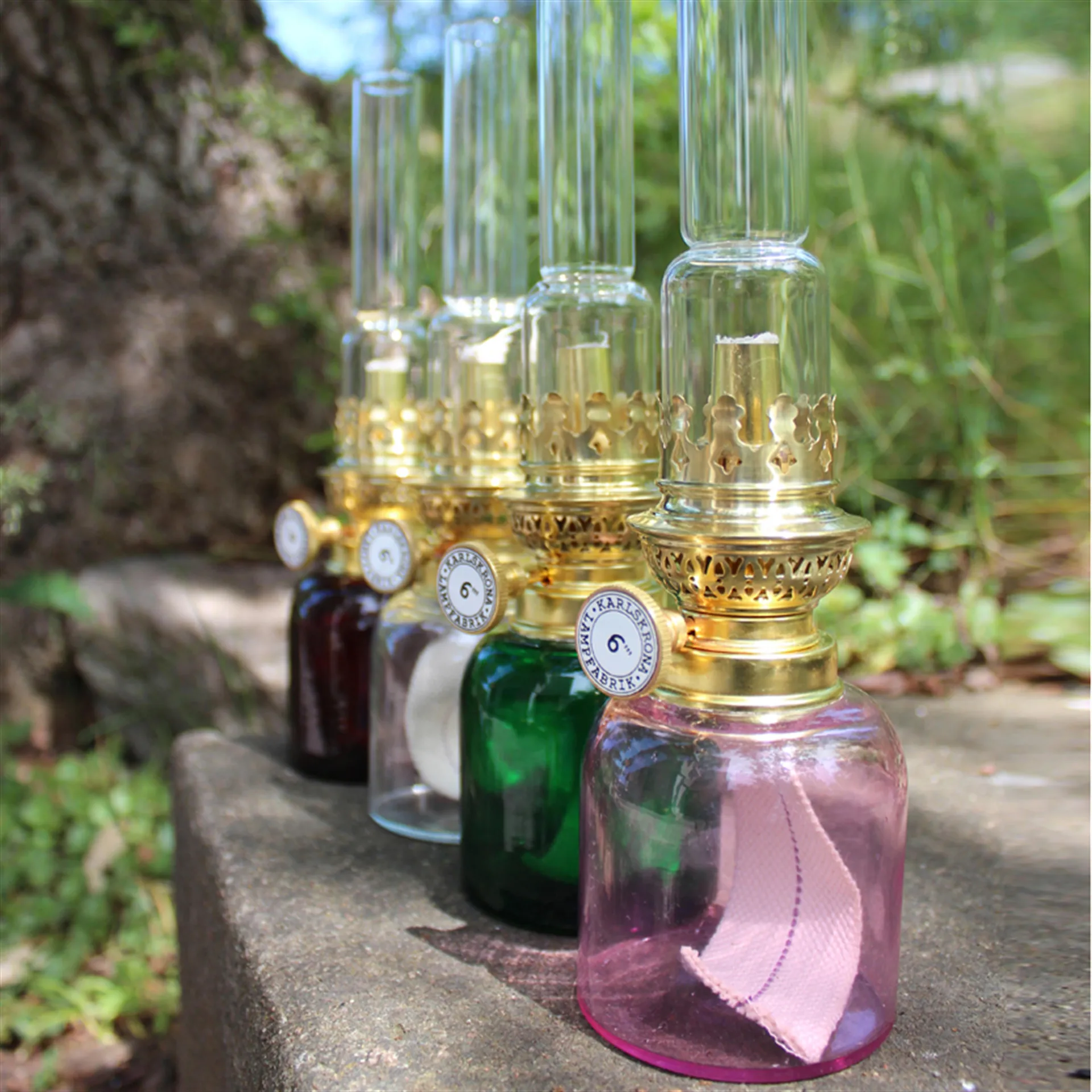 Lampa naftowa Koholmen, zielony Karlskrona Lampfabrik