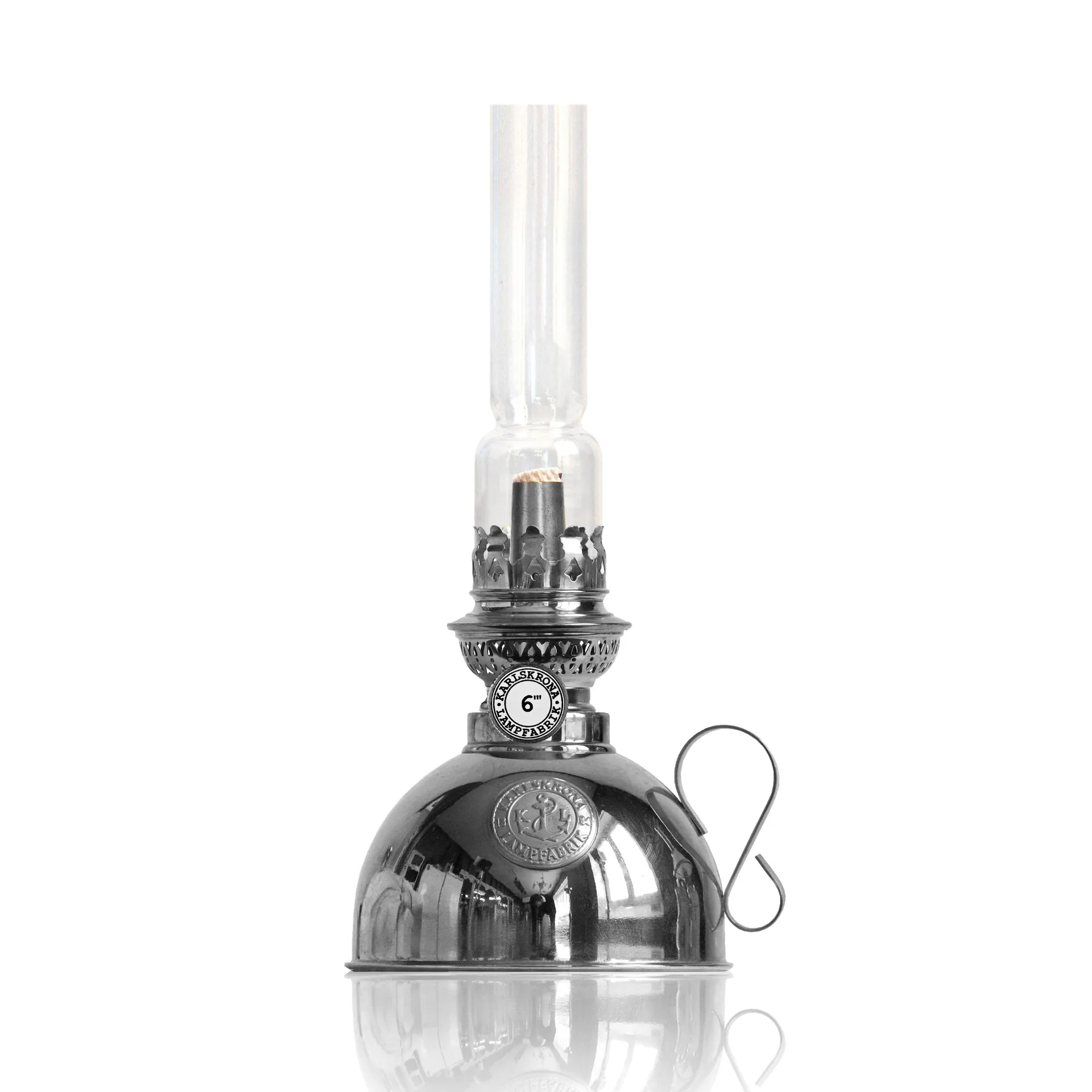 Lampa naftowa z oświetleniem nocnym, nikiel Karlskrona Lampfabrik