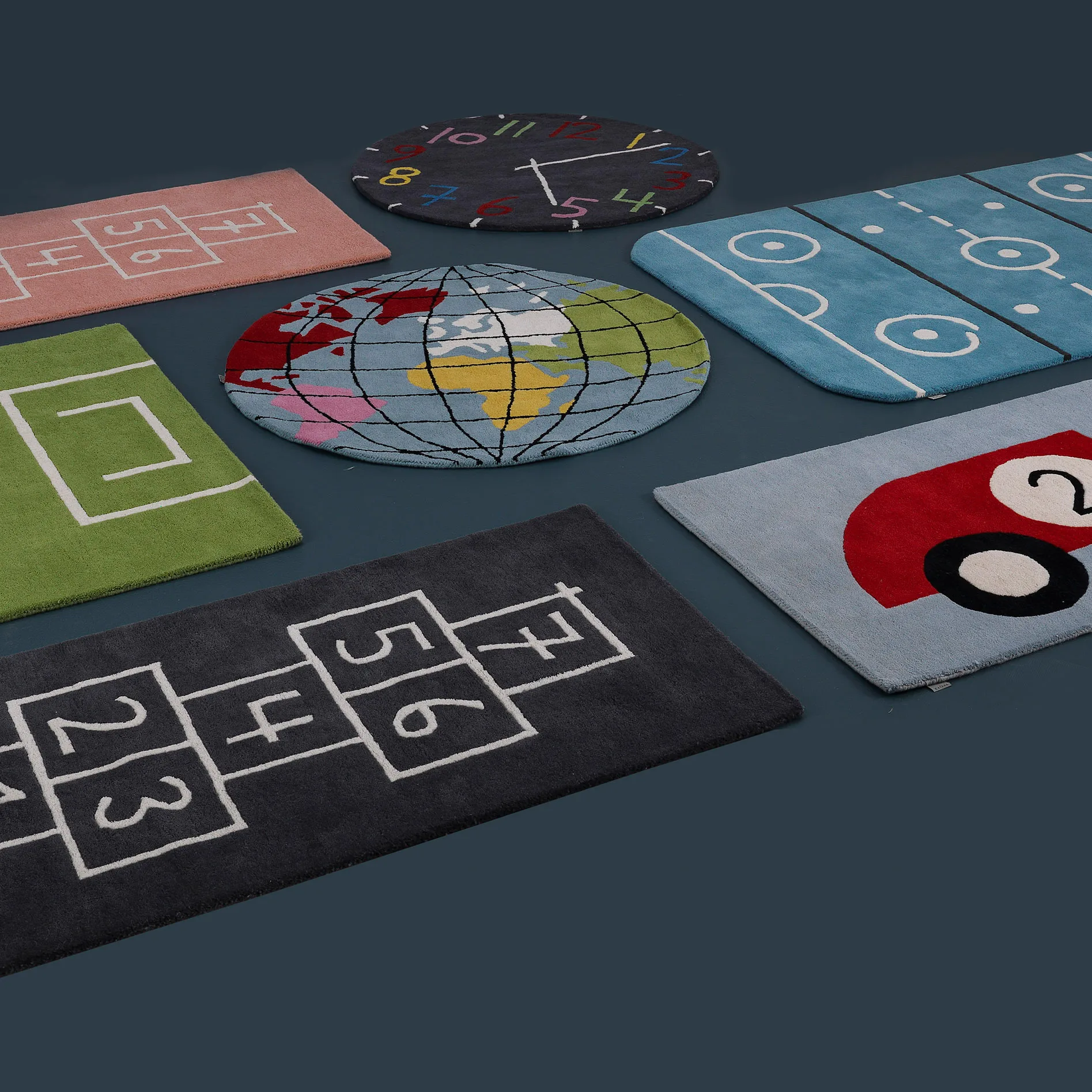 Dywan Earth Ø130 cm, Niebieski Kateha