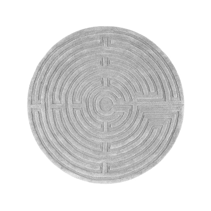 Minilabyrint dywan okrągły - silver grey, 130 cm - Kateha
