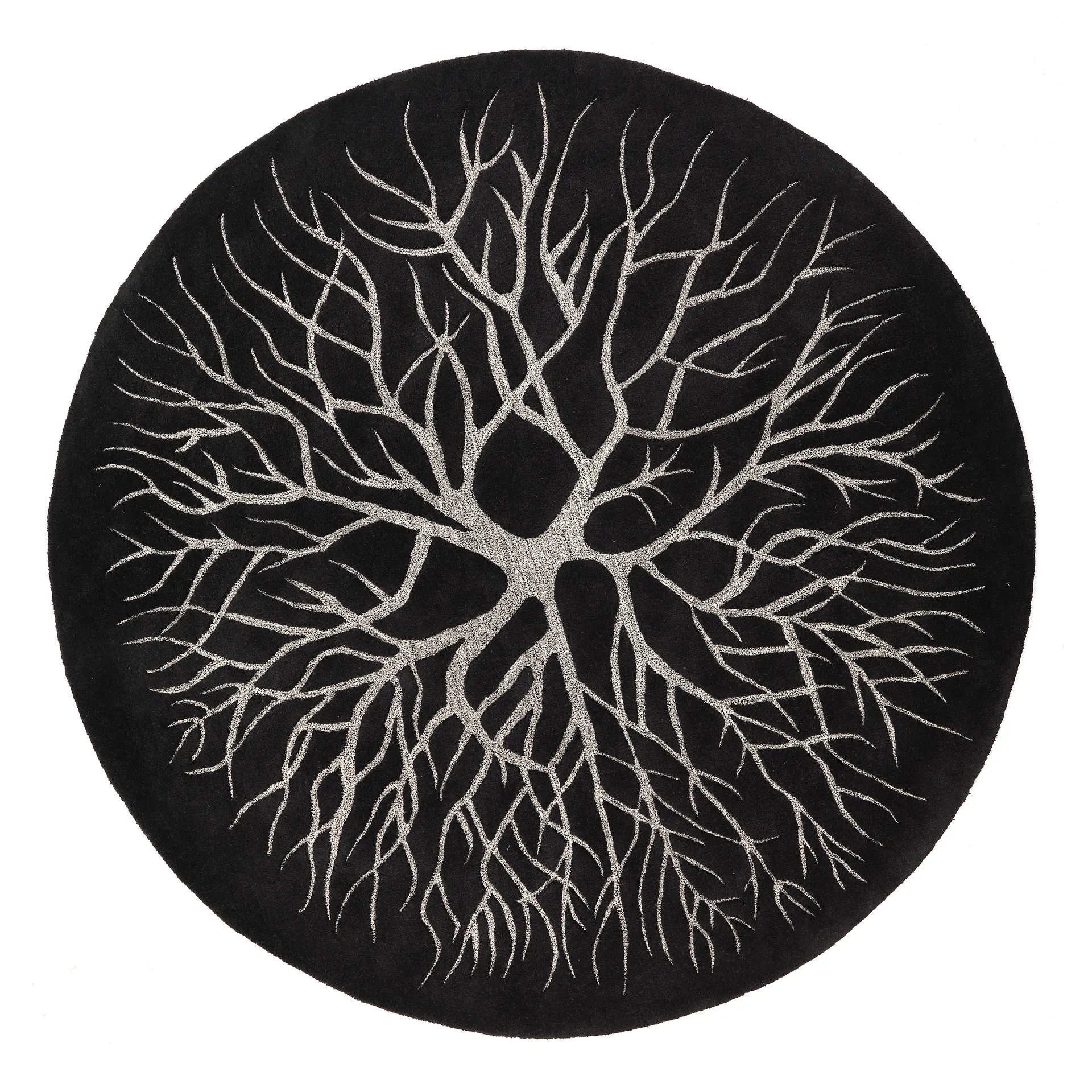 Ręcznie tkany dywan Birds Nest Ø220 cm, Charcoal Kateha