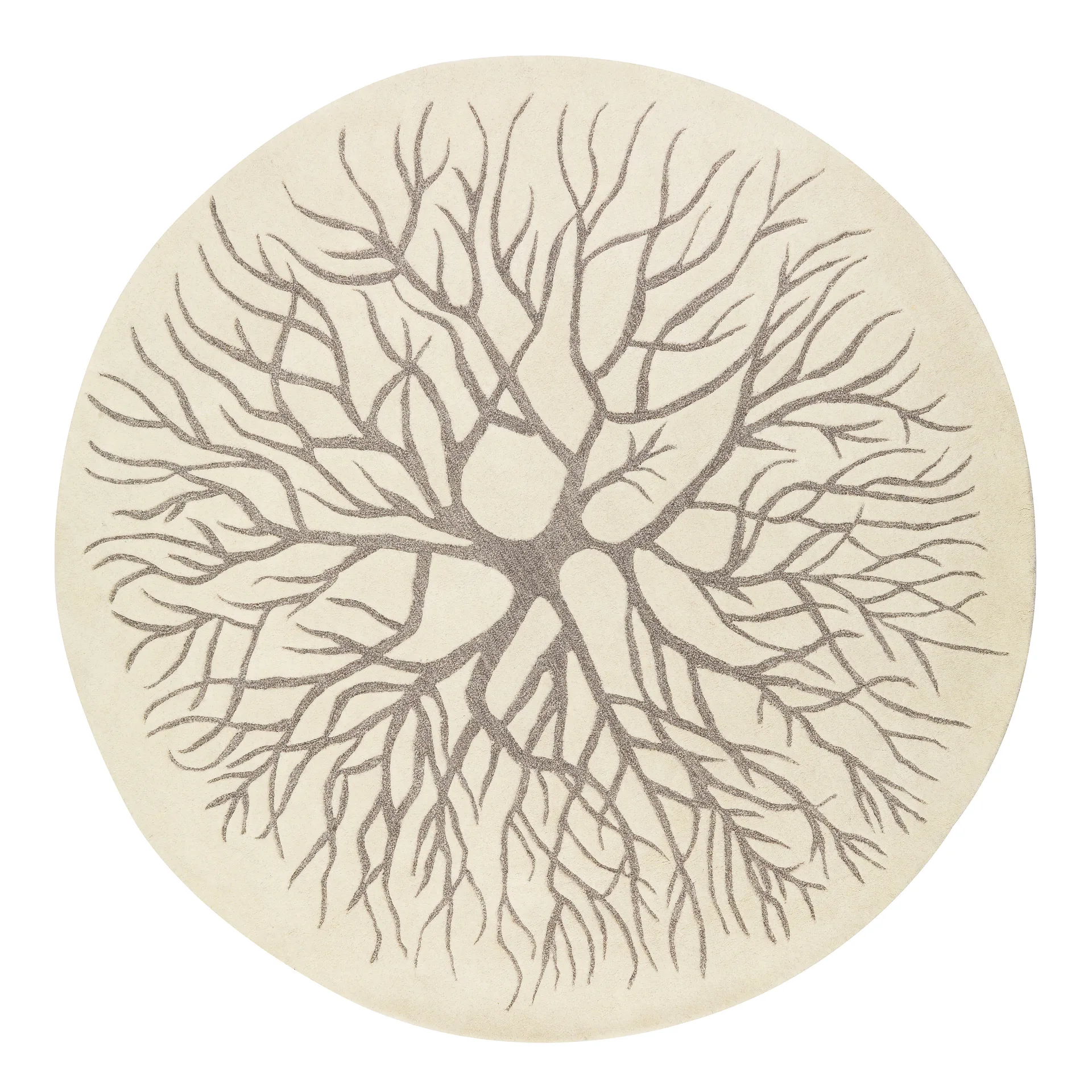 Ręcznie tkany dywan Birds Nest Ø220 cm, White Kateha