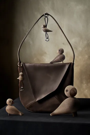 Breloczek Kaj Bojesen, ptak - Dąb, skóra naturalna - Kay Bojesen Denmark