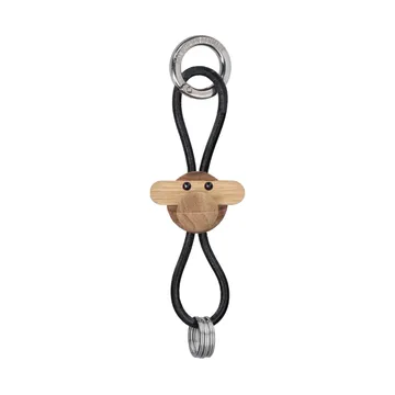 Breloczek Kyj Bojesen, małpka - Teak-limba, czarna skóra - Kay Bojesen Denmark