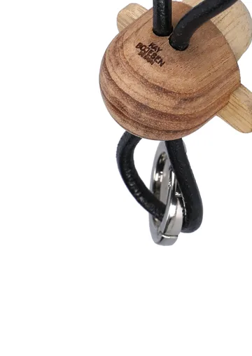Breloczek Kyj Bojesen, małpka - Teak-limba, czarna skóra - Kay Bojesen Denmark