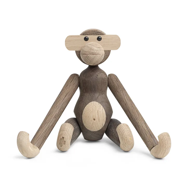 Drewniana małpka Kay Bojesen mała - dąb-przydymiony dąb, 20 cm - Kay Bojesen Denmark
