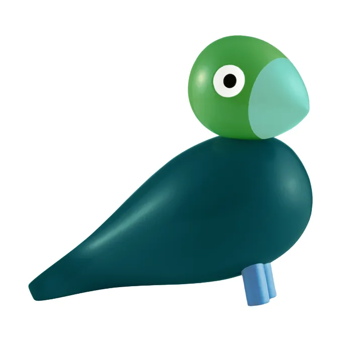 Kaj Bojesen Year Bird 2026 Brzoza - Ciemnozielony - Kay Bojesen Denmark