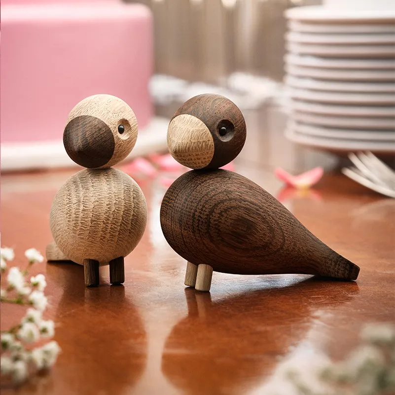 Kay Bojesen Lovebirds zestaw, dąb, 8,8 cm Kay Bojesen Denmark