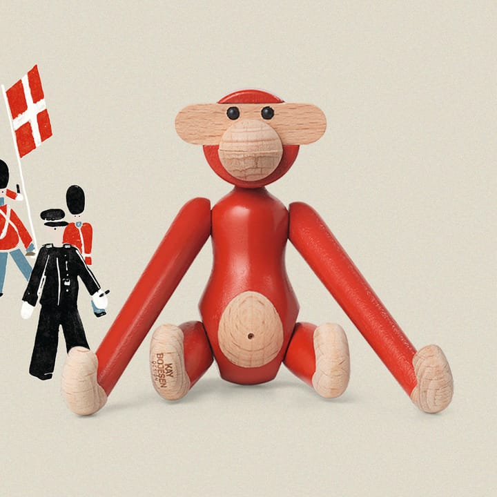 Kay Bojesen małpa mini vintage, Czerwona Kay Bojesen Denmark