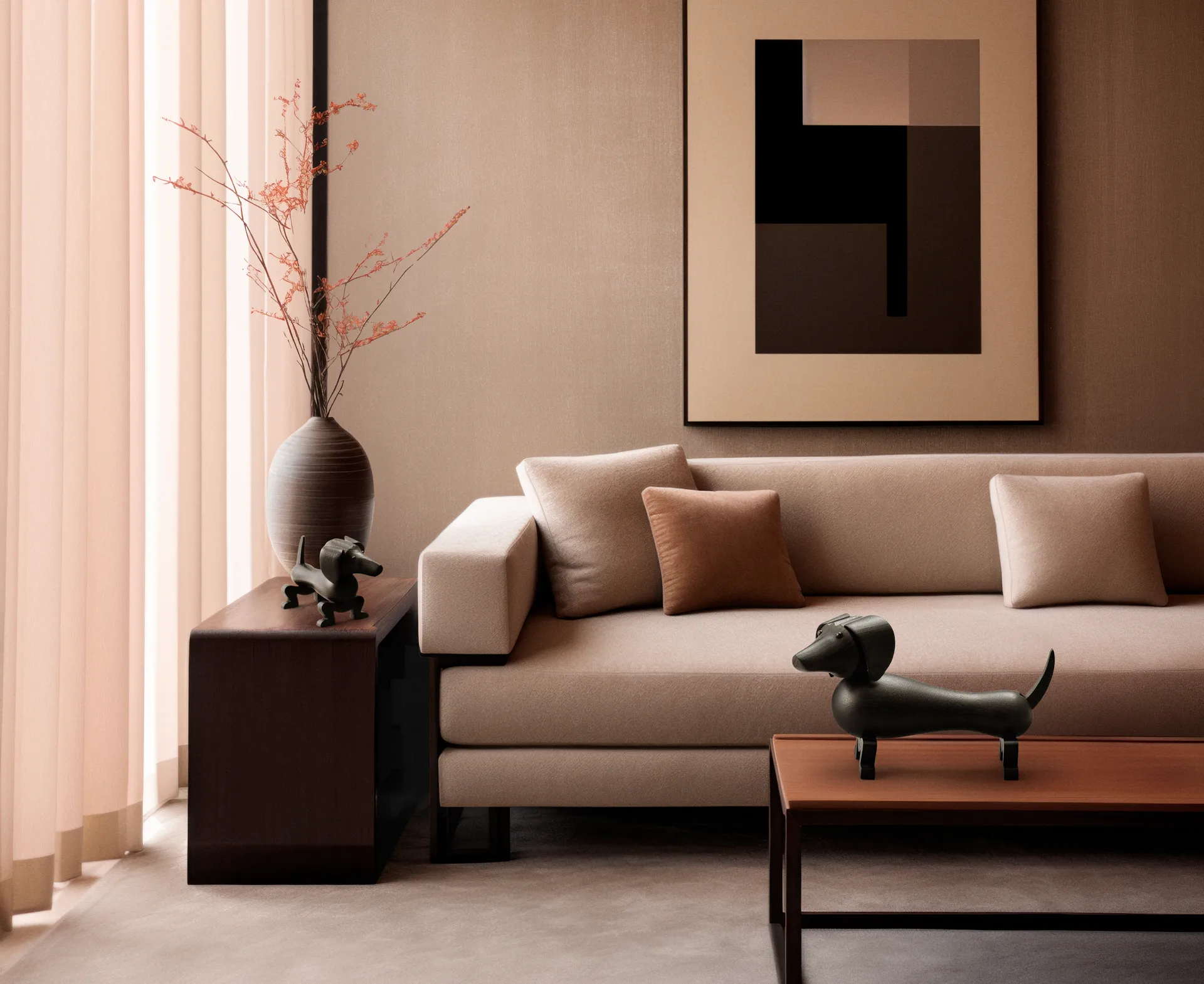 Kay Bojesen pies 18,5 cm, Ciemno bejcowany dąb Kay Bojesen Denmark