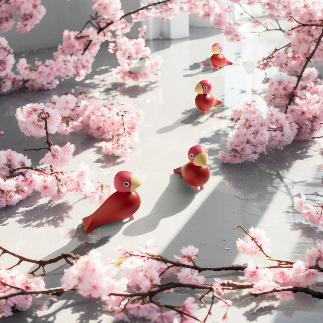 Kay Bojesen Year Bird 2024 śpiewający ptak Flora, Różowy Kay Bojesen Denmark