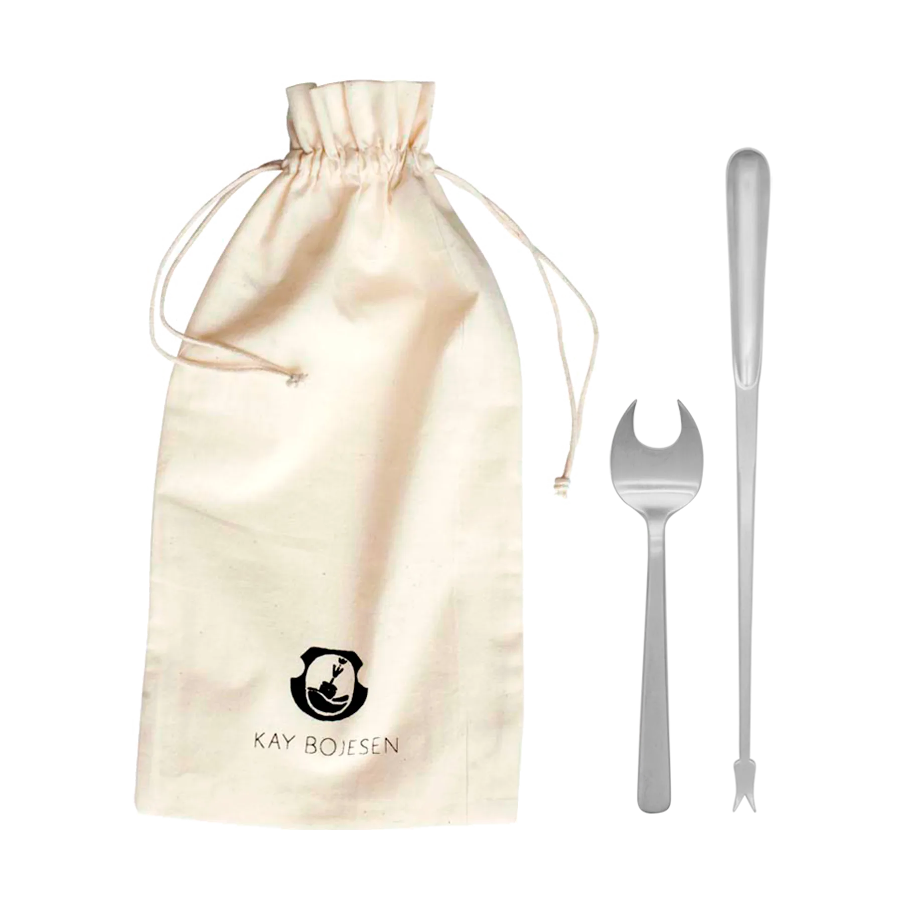 Sztućce do owoców morza Grand Prix 8 sztuk, Matte steel Kay Bojesen