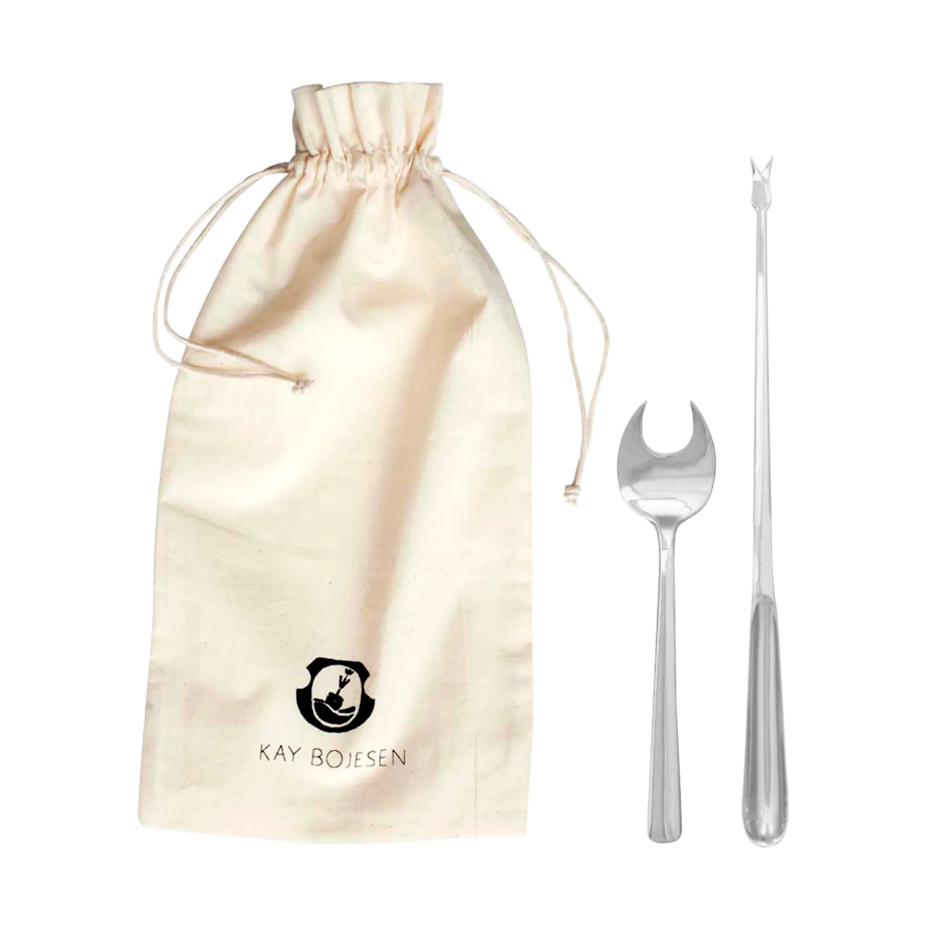 Sztućce do owoców morza Grand Prix 8 sztuk, Polished steel Kay Bojesen