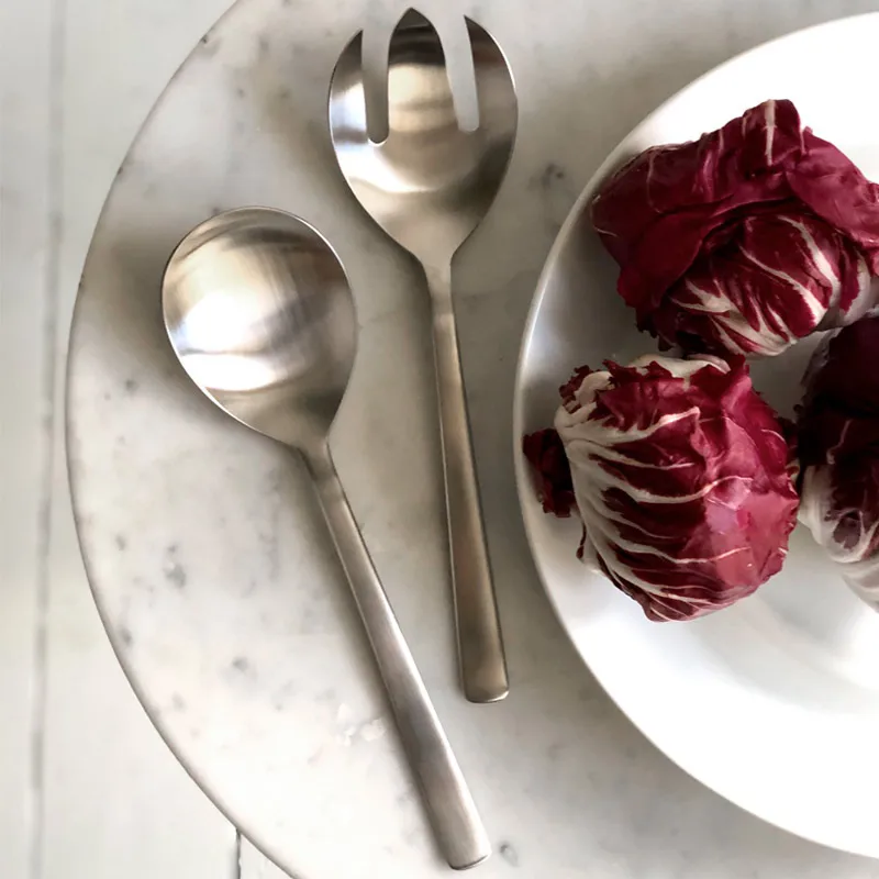 Sztućce do sałatek Grand Prix 18,5 cm 2 części, Matte steel Kay Bojesen