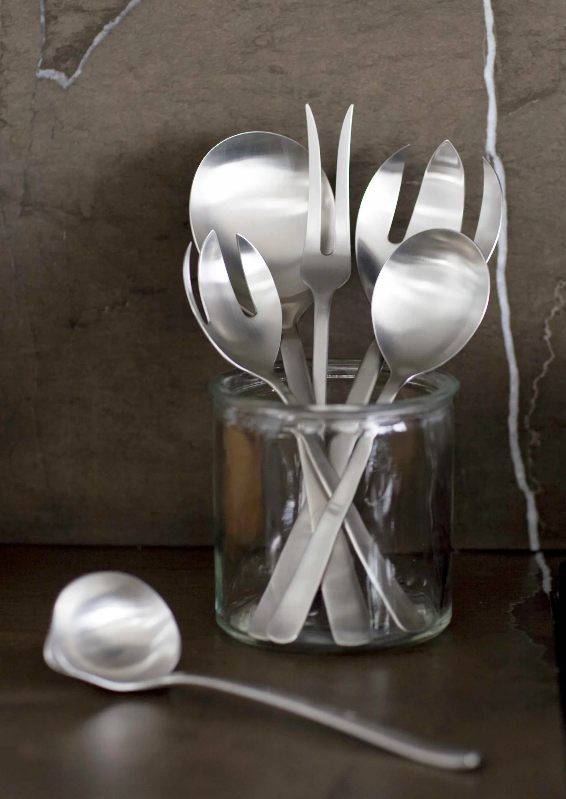 Sztućce do sałatek Grand Prix 23,5 cm 2 części, Polished steel Kay Bojesen