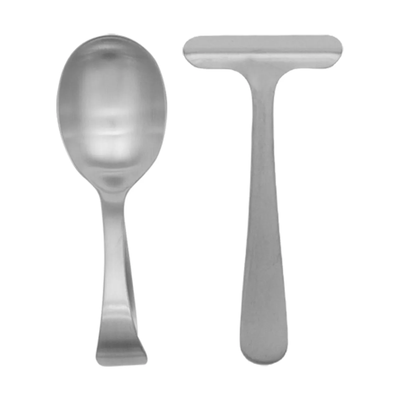 Sztućce i śliniaczek Grand Prix dla dzieci 3 części, Matte steel Kay Bojesen