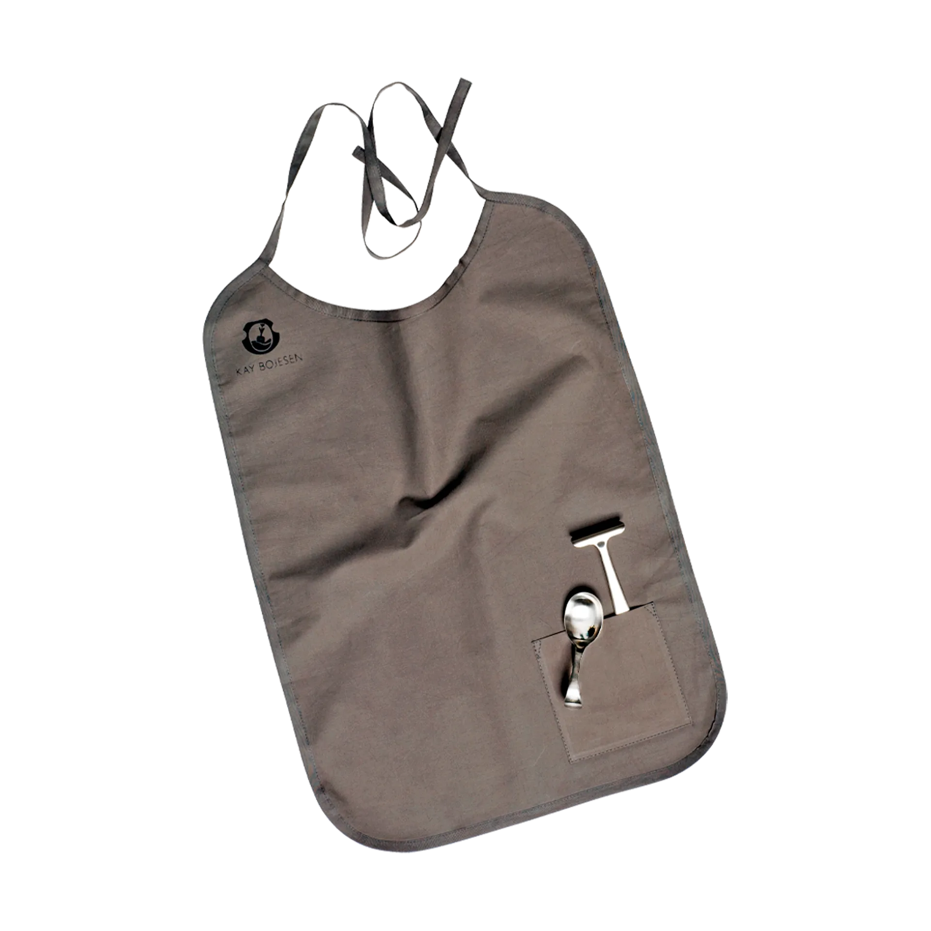 Sztućce i śliniaczek Grand Prix dla dzieci 3 części, Polished steel Kay Bojesen