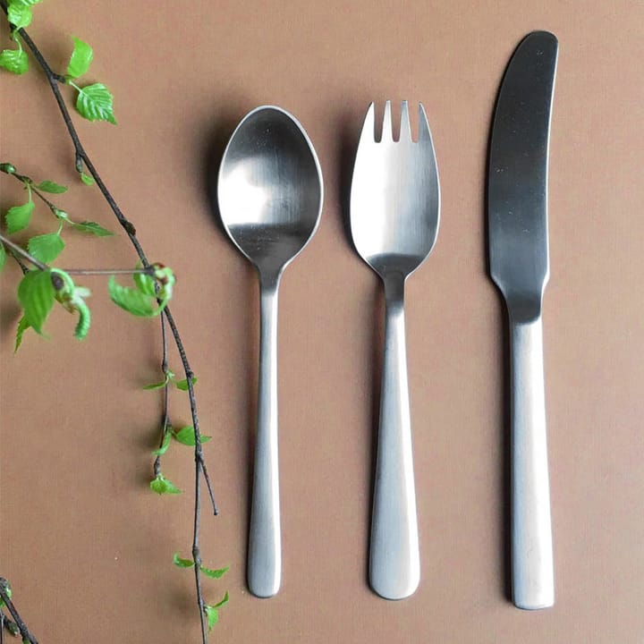 Sztućce i taca stołowa Grand Prix dla dzieci 4 części, Polished steel Kay Bojesen