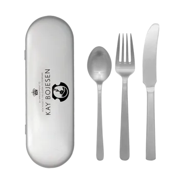 Zestaw podróżny sztućców Grand Prix 3 części - Matte steel - Kay Bojesen