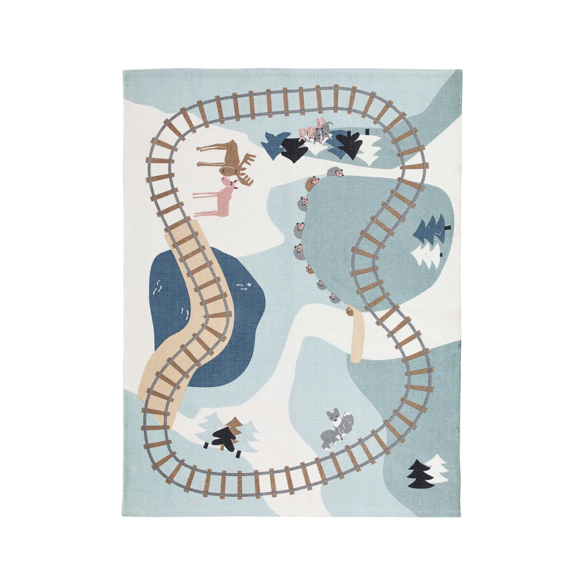 Dywan z motywem leśnym Edvin 130x170 cm, Zielony Kid's Concept