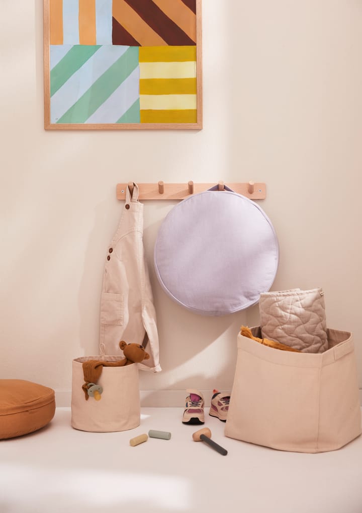 Okrągłe pudełko z materiału Kid's Base, 2-pak, Naturalny biały Kid's Concept