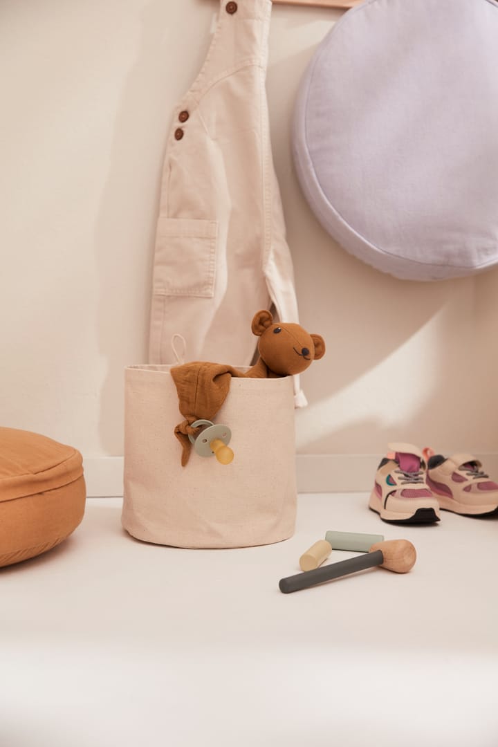 Okrągłe pudełko z materiału Kid's Base, 2-pak, Naturalny biały Kid's Concept