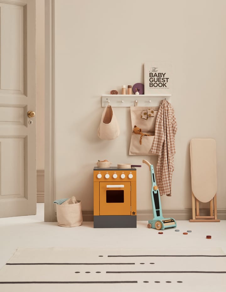 Okrągłe pudełko z materiału Kid's Base, 2-pak, Naturalny biały Kid's Concept