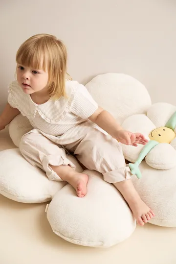 Poduszka podłogowa Blomma - Naturalna biel, Ø100×15 cm - Kid's Concept