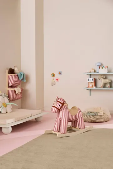 Półka wisząca z kieszeniami w paski - Brązowy róż, 40x19x60 cm - Kid's Concept