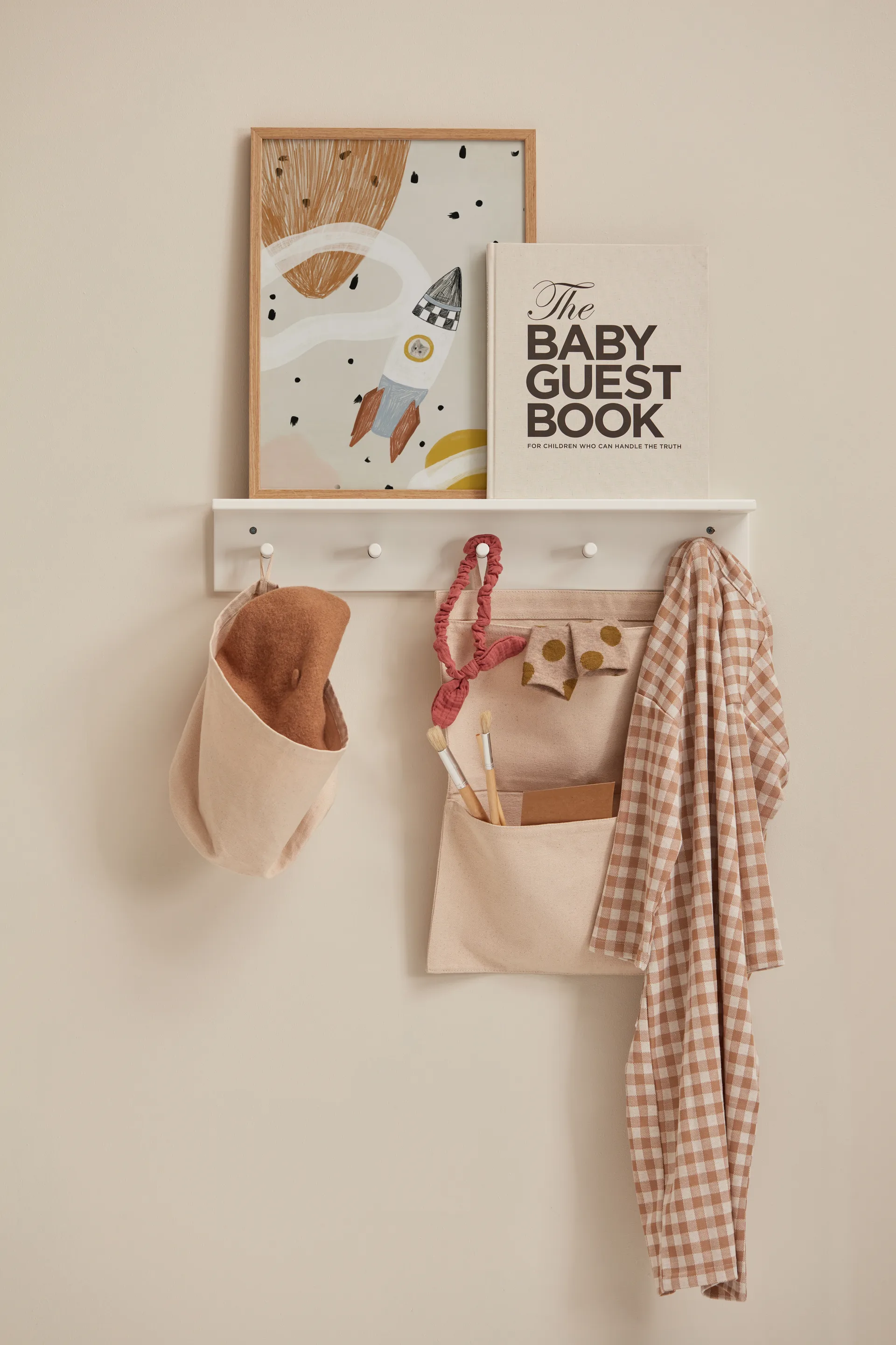 Półka z haczykami Star, Biały Kid's Concept