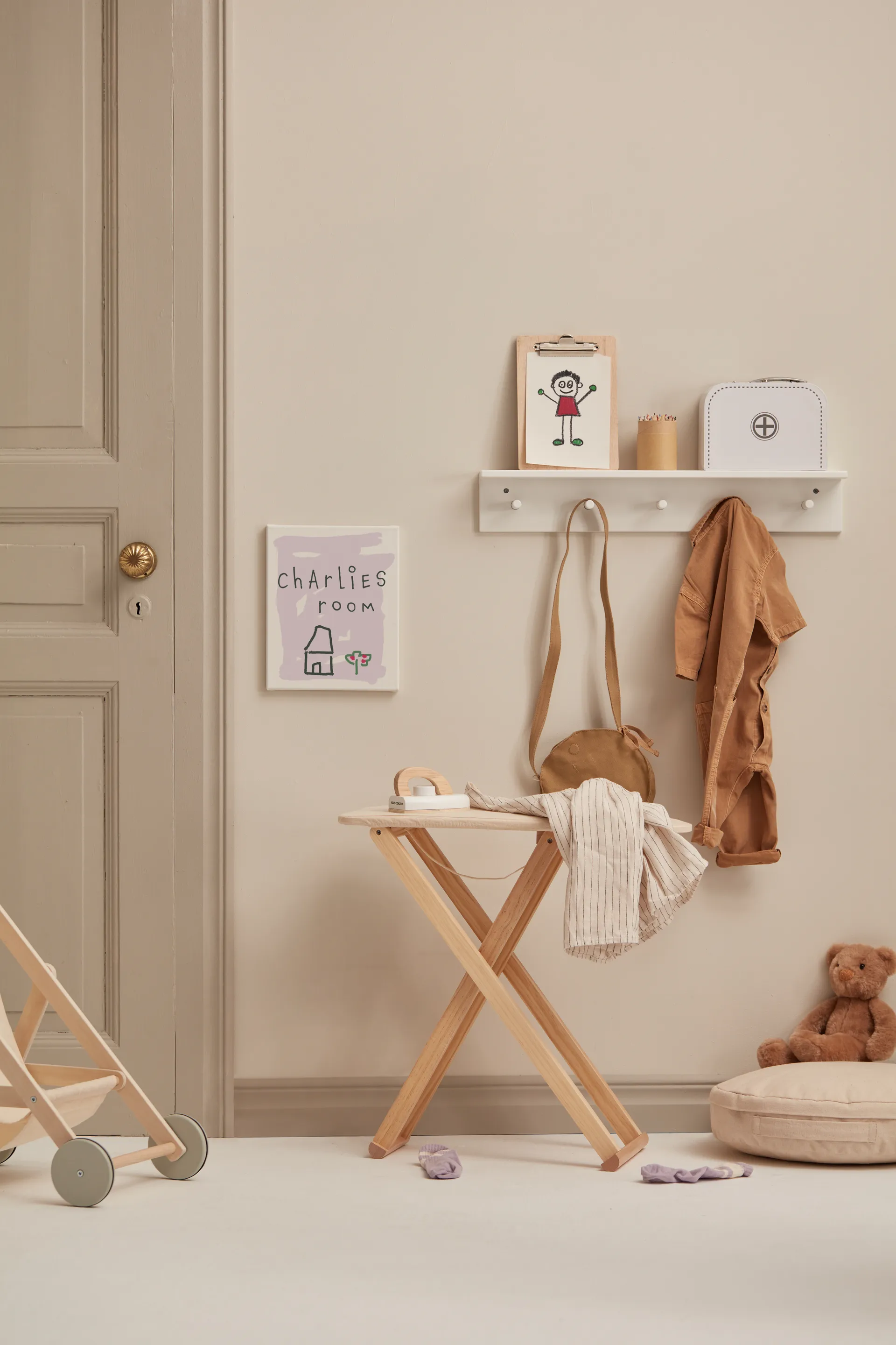 Półka z haczykami Star, Biały Kid's Concept