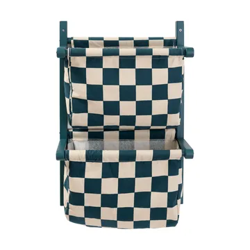 Półka z materiałowymi kieszeniami w kratkę - Turkusowy, 40×19×60 cm - Kid's Concept