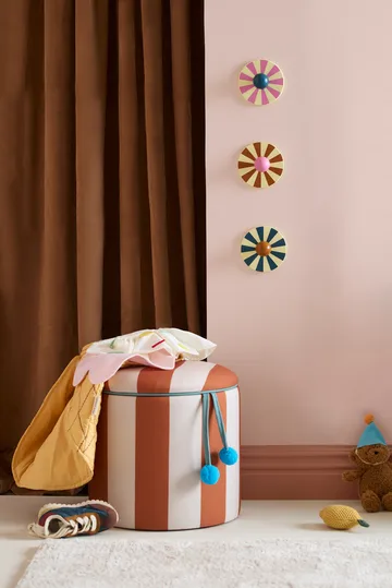 Pufa cylindryczna ze schowkiem - Brązowy, Ø40×30,5 cm - Kid's Concept