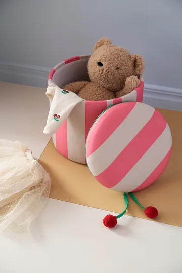 Pufa cylindryczna ze schowkiem - Różowy, Ø40×30,5 cm - Kid's Concept