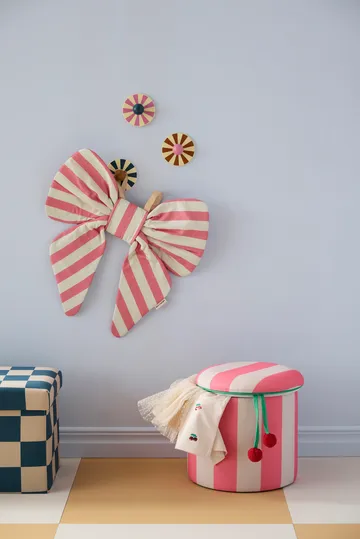 Pufa cylindryczna ze schowkiem - Różowy, Ø40×30,5 cm - Kid's Concept