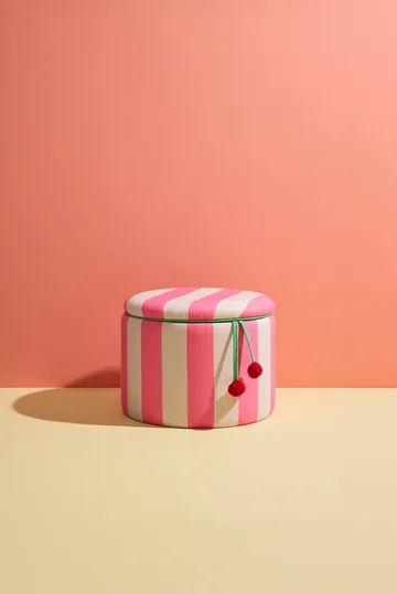 Pufa cylindryczna ze schowkiem - Różowy, Ø40×30,5 cm - Kid's Concept
