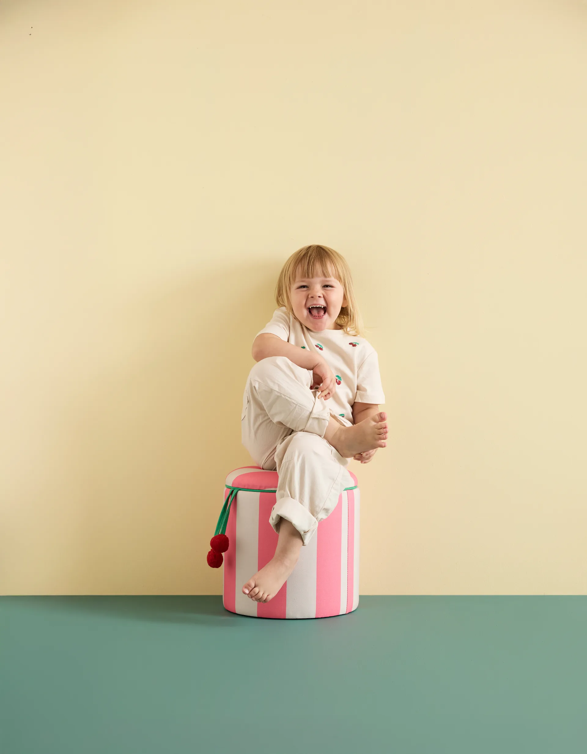 Pufa cylindryczna ze schowkiem, Różowy, Ø40×30,5 cm Kid's Concept