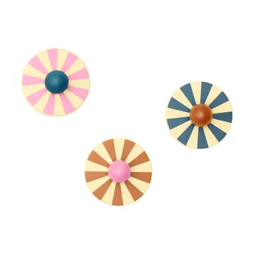 Zestaw 3 haczyków Cirkus - Multikolor, Ø10×4,4 cm - Kid's Concept